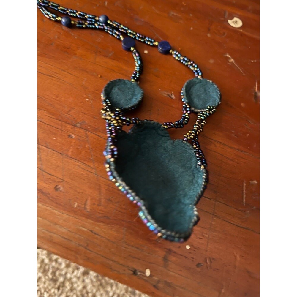 Vintage 1990’s One of a Kind Artisan made Lapis Lazuli Pyramid Choker - Picture 5 of 5